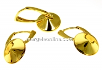 Earring base, gold-plated 925 silver, rivoli 14mm - x1pair