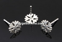 Earring findings, snowflake, 925 silver - x1pair