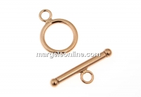 Incuietoare toggle, argint 925 placat cu aur roz, 17.5mm - x1