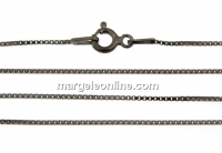 Box Chain, black rhodium-plated 925 silver, 45cm - x1