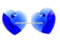 Swarovski, heart pendant, majestic blue, 10mm - x2