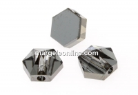 Swarovski, hexagon spike beads, silver night, 5.5mm - x4