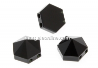 Swarovski, hexagon spike beads, jet, 7.5mm - x2