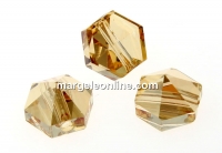 Swarovski, hexagon spike beads, golden shadow, 5.5mm - x4