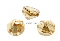 Swarovski, round spike beads,  golden shadow, 7.5mm - x2