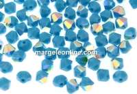 Swarovski, bicone bead, turquoise aurore boreale, 4mm - x20