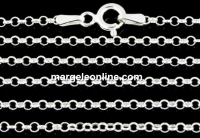 Chain with round rings and clasp, 925 silver, 40cm - x1