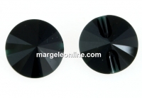 Swarovski, button bead, jet, 12mm - x1