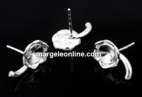 Earring findings,  925 silver, rivoli 6mm - x1pair