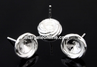 Earring findings,  925 silver, rivoli 6mm - x1pair