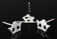 Earring findings,  925 silver, crown - x1pair