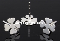 Earring findings,  925 silver, clover - x1pair