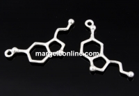 Pendant, Serotonin chemical formula, 925 silver, 29mm  - x1