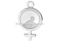 Pendant base, 925 silver, woman symbol, for rivoli 8mm - x1