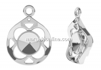 Pendant base, 925 silver, rivoli 6mm - x1