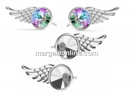 Earring findings angel wings, 925 silver, rivoli 6mm - x1pair