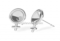 Earring findings woman symbol, 925 silver, rivoli 6mm - x1pair