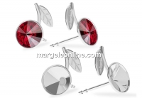 Earring findings cherry, 925 silver, rivoli 6mm - x1pair