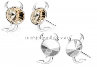 Earring findings devil, 925 silver, rivoli 6mm - x1pair