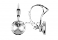 Earring base, 925 silver, rivoli 6mm - x1pair