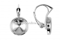 Earring base, 925 silver, rivoli 8mm - x1pair