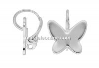 Earring findings, 925 silver, for 2854 Swarovski butterfly 18mm - x1pair