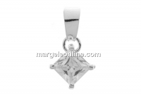 Pendant crystal, 925 silver, 22x12mm - x1