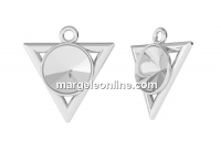 Pendant base, 925 silver, triangle, for rivoli 8mm - x1