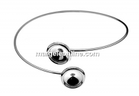 Adjustable Bracelet, rhodium plated 925 silver, for 2 Swarovski rivoli 10mm - x1