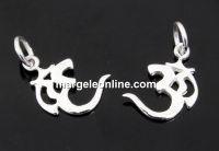 Pendant, Ohm symbol,  925 silver, 19mm  - x1