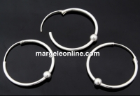 Earring findings, 925 silver, 25x1.5mm - x1pair