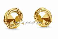 Earring findings,  gold plated 925 silver, rivoli 6mm - x1pair