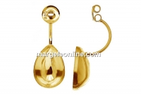 Earring extension, gold plated 925 silver, drop 14x10mm - 1pair