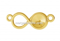 Link base, gold plated 925 silver, infinity, rivoli 6mm - x1