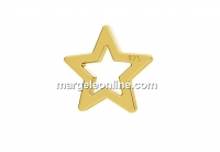 Link, star gold plated 925 silver, 5.5mm  - x2