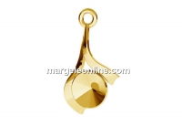 Pendant base, gold plated 925 silver, rivoli 6mm - x1