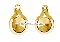 Pendant base,  gold plated 925 silver, rivoli 8mm - x1