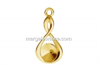 Pendant base, gold plated 925 silver, for rivoli 6mm - x1