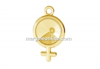 Pendant base, gold plated 925 silver, woman symbol, for rivoli 8mm - x1