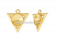 Pendant base, gold plated 925 silver, triangle, for rivoli 8mm - x1