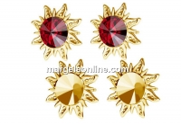 Earring findings,  gold plated 925 silver, rivoli 6mm - x1pair