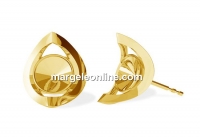 Earring findings moon, gold plated 925 silver, rivoli 6mm - x1pair