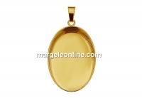 Pendant base, gold plated 925 silver, for cabochon 25x18mm - x1