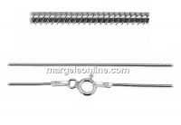 Chain, circular, rhodium plated 925 silver, 50cm - x1