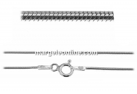 Chain, circular, rhodium plated 925 silver, 45cm - x1