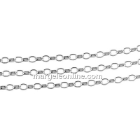 Chain, per foot, 925 silver, oval jump rings, 50cm - x1