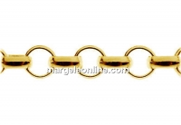 Chain, per foot, gold plated 925 silver, 50cm - x1