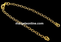 Bracelet for link, jump rings, gold plated 925 silver, 15.5cm - x1