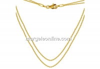 Double chain, jump rings, oval, gold plated 925 silver, 38+44cm - x1