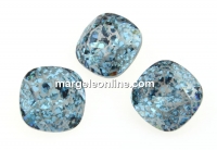 Swarovski, fancy square, aquamarine silver patina, 12mm - x1